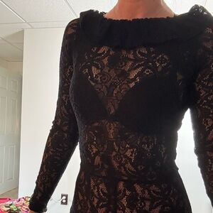 Vintage Black Lace One Piece Jumpsuit
